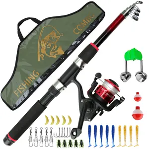 Complete Telescopic Fishing Rod Set, Cool Multi-Color Reel Included, Full Accessories & Storage Bag, Beginner Outdoor Lure Gear, Fishing Rod and Reel Combo