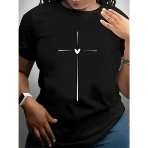 Women Casual Short Sleeve Tee 1 Pcs 100% Heavy Cotton - Comfortable Crew Neck, Soft Adorable Tees Tops