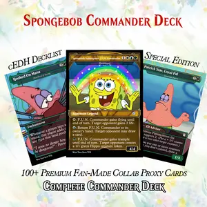 SPONGEBOB SQUAREPANTS MTG PROXY COMMANDER DECK – PREMIUM COLLECTOR SET 113+ Cards