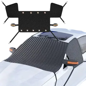 Thickened Car Snow Ice Protector, Frost Defense Waaterproof Windproof UV Sunshade Cover for Cars, SUVs, Vans ,Auto Exterior Accessories