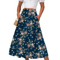 Pink Floral Navy Print