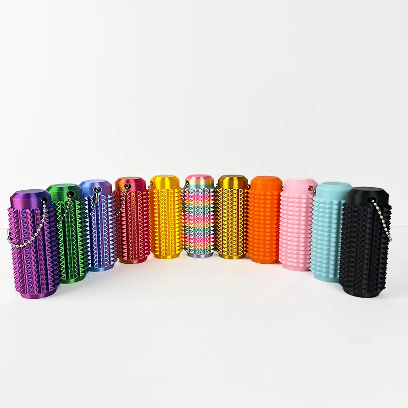 Little Ouchies Grippie Portable Stim Fidget Gadget - Vibrant Colors, Firm Plastic Spikes, Keychain Clip for On-the-Go Impulse Management, Stress Relief Fidgeting, 1st Day of School Gift