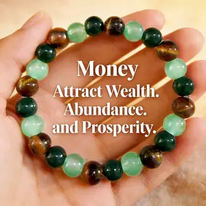 Money Bracelet With Green Aventurine Stone Tiger Eye Stone - Lucky Bracelet - Attracting Wealth, Abundance, And Prosperity Amethyst Crystal Fortune Charm