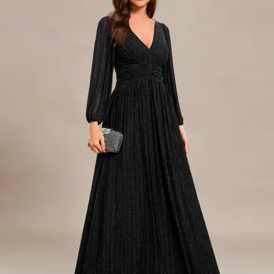 strapless open back dress Empire Waist Maxi Chiffon Evening Dress for Women