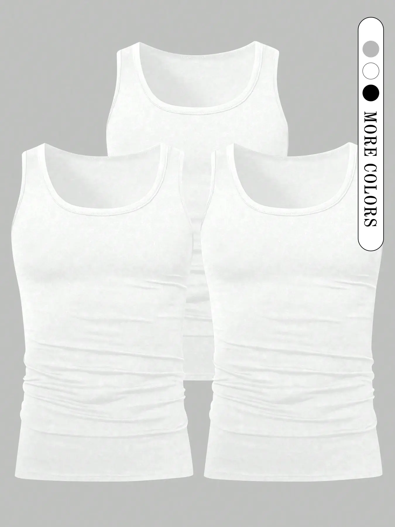 Men's Classic Tank Top Vest Set, Casual Street Style, Loose-Fitting Oversized Baggy Short Sleeve, Round Neck, Crewneck, All Seasons, Comfortable Fashion, Menswear
