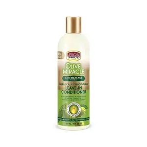 African Pride Olive Miracle Unisex Sulfate-Free Leave-In Conditioner, 12 oz Haircare Product with Tea Tree Oil - Lightweight Oil for Hair Repair & Daily Use