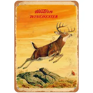 Metal Tin Sign 8x12 inche Vintage Style Rty Look 1958 Western Deer Plaque Poster for Bar Pub Beer Home Garage Man Cave Wall De