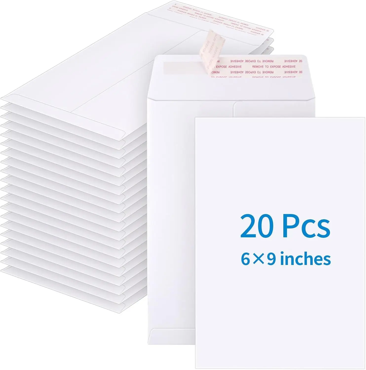 20 Pack Catalog Envelopes Self Seal, 6 x 9 Inches Mailing Envelopes | White Manila Envelopes for Mailing, Organize, Storage, Home, Office
