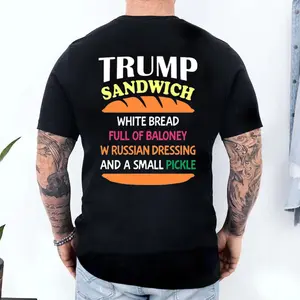 Democrat Liberal T Shirt,Funny Trumpp Sandwich Shirt, Sarcastic 8647 Graphic Tee, Funny Sarcastic Political Apparel, Unisex Short Sleeve Tee, Crew Neck Graphic T-Shirt