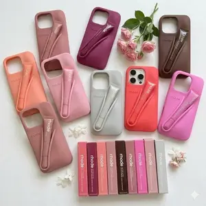 Rhode With Box and Lip Gloss Set Silicone Case for iPhone 17 16 15 14 13 12 11 Pro Max Plus Lipstick Toast Espresso Ribbon Cover
