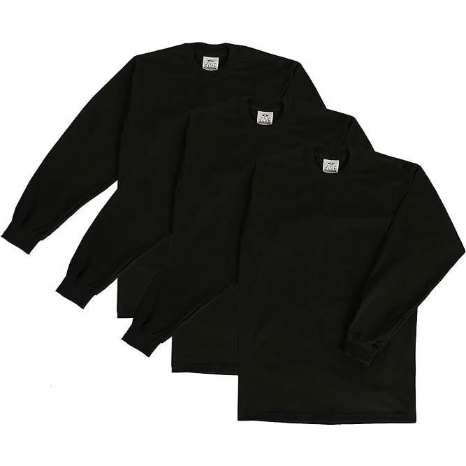 3 Pack Pro Club Men's Heavyweight Long Sleeve T-Shirt