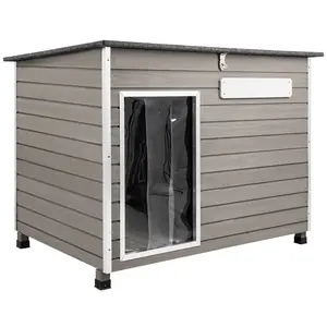 PetsCosset Wooden Dog House Waterproof Dog Kennel for Small Medium Large Breeds Dogs,Pet Houses for Indoor Outdoor, Anti-Chewing Frames,6 Elevated Feet,Reinforced Bottom Support