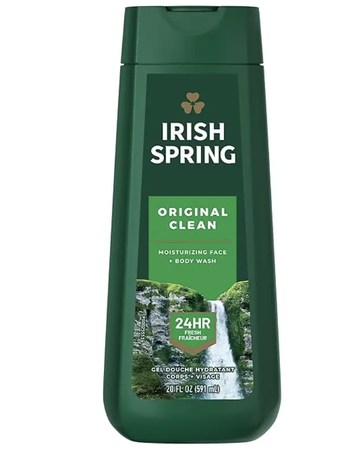 Irish Spring Body & Face Wash for Men, Moisturizing and Anti-bacterial Liquid, Original Clean Scent, 20 Oz Bottle, Acne Treatment, Adults