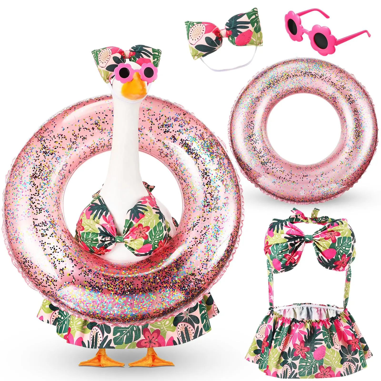 Easter Bunny Porch Goose Outfit for 23 inch Plastic Cement Goose, Easter Egg Porch Goose Costume Lawn Goose Clothes Easter Bunny Porch Goose Outfit for 23 inch Plastic Cement Goose, Easter Egg Porch Goose Costume Lawn Goose Clothes