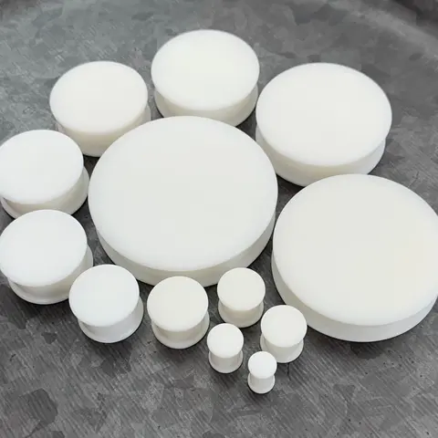 PAIR of Stunning Bright White Silicone Double Flare Plugs - Gauges 2g (6mm) up to 2" (51mm)