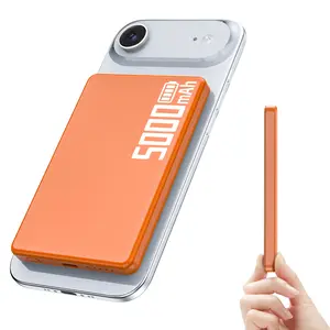 Ultra-thin Magnetic Mobile Power bank, Aluminum Powerbank 15W Wireless Charging and 20W USB C Fast Charging, 5000mAh Portable Lithium Chargeable Battery Pack Compatible with iPhone 17/16/15/14/13/12 Pro/Pro Max