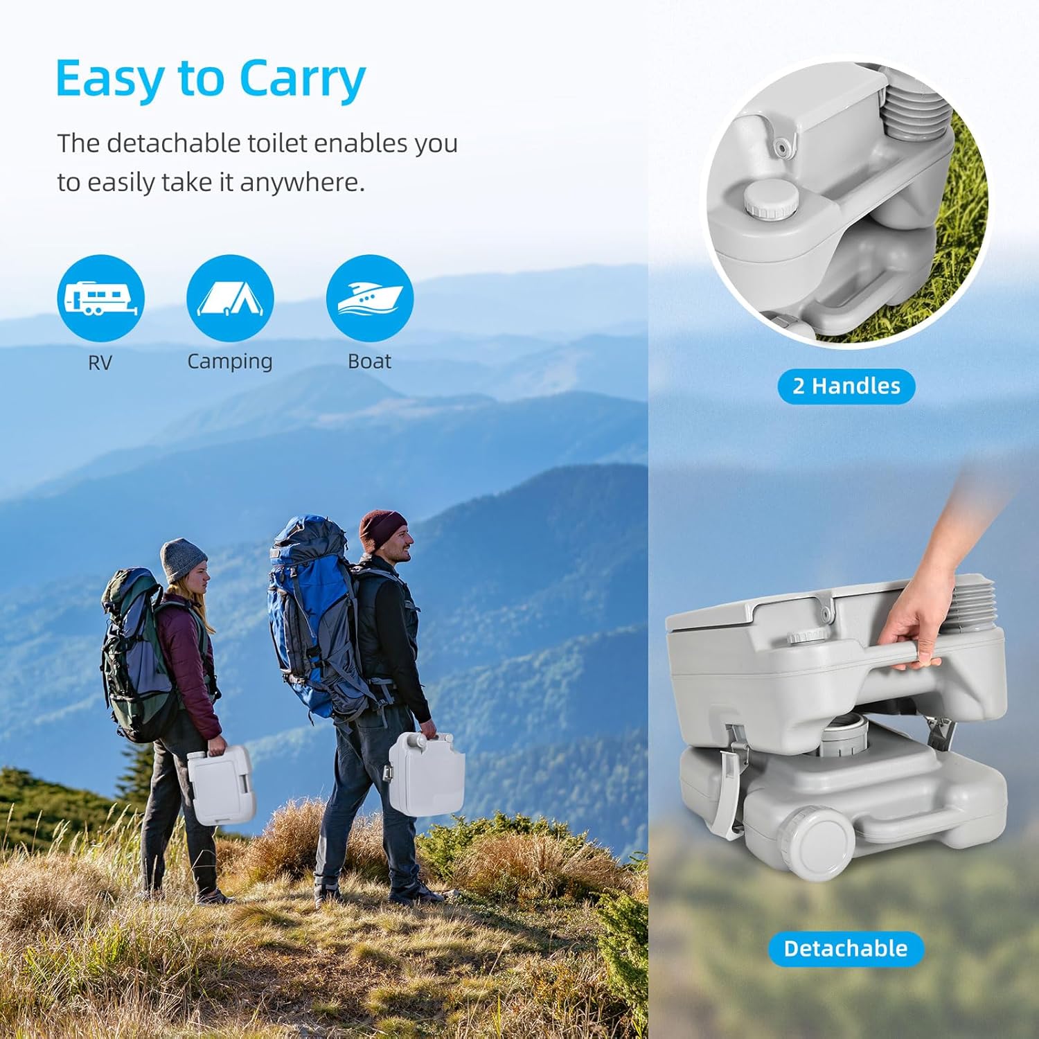 YITAMOTOR 3.17 Gallon Portable Toilet for Camping, RV Travel Potty with Press Flush Pump, Leak-proof Seal Ring for Travel, Boating, Hiking, Trips YITAMOTOR 3.17 Gallon Portable Toilet for Camping, RV Travel Potty with Press Flush Pump, Leak-proof Seal Ring for Travel, Boating, Hiking, Trips