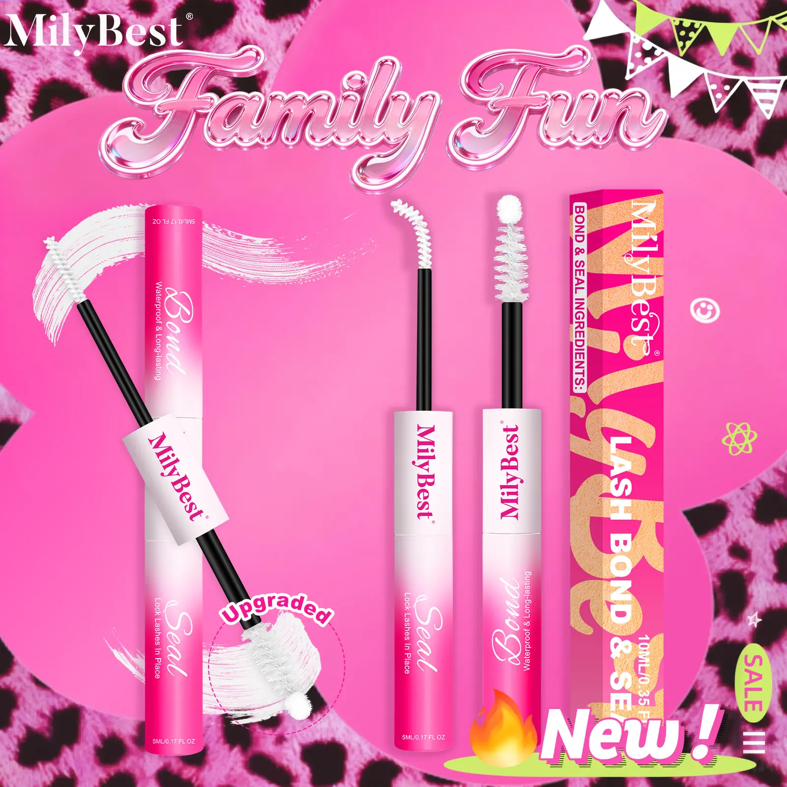 MilyBest New Upgrade 2-in-1 Lash Bond & Seal – Gentle Waterproof Lash Glue for Sensitive Eyes, Strong Hold Latex-Free Adhesive for All Lash Styles,White / Black Options,lashes clusters,free shipping,falldealsforyou,familyfun