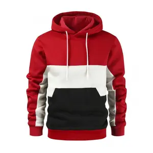 2026 New Autumn Winter Men's Color Block Hoodie European American Men's Patchwork Color Hooded Sweatshirt For Daily Wear