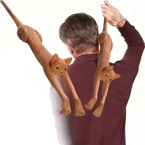 Wooden Cat Shape Scratch Tool, Aesthetic Manual Massage Device, Home Care, Back Scratcher, Ideal Birthday Gift, Relaxing Goodie, Body Care