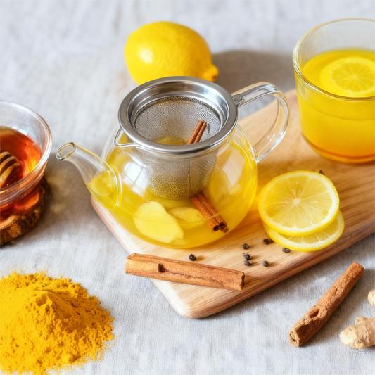 Premium Turmeric Ginger Cinnamon Tea 60/120 Bags 100% Natural Anti-Inflammatory Eco-Friendly No Sugar Caffeine Gluten Vegan Loose Leaf Tea antiinflamma tea, looseleaf tea Beverageanti in flama tea ginger caffeine free Vegan