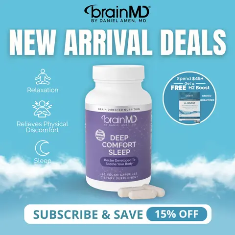 Deep Comfort Sleep | BrainMD | 90 Capsules | Restful Sleep & Physical Comfort Support | Relaxation, Muscle Ease & Nervous System Calm | Casperome Boswellia with GABA, L-Theanine & Magnesium