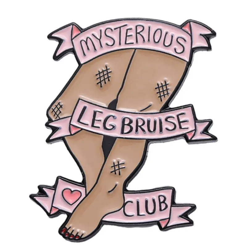 Creative Leg Design Alloy Brooch Pin Badge, Mysterious Leg Bruise Club Cute Enamel Pin for Women & Men, Fashion Brooch for Daily Clothing Decor, Trendy All-match & Exquisite Brooch for Birthday Gift, Love, Fashion Accessory Jewelry, Brooch Pin Clip