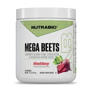 NutraBio Mega Beets Nitric Oxide Superfood | Advanced Circulatory Efficiency Powder | Patented NO3-T Endurance Engine