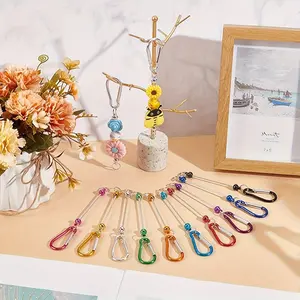 DIY Keychain Making Kit, 20-Piece Beaded Keychains Set, Silver Color Metal Chain Pendants, Craft Supplies for Customized Keychains, Keychain for Bags