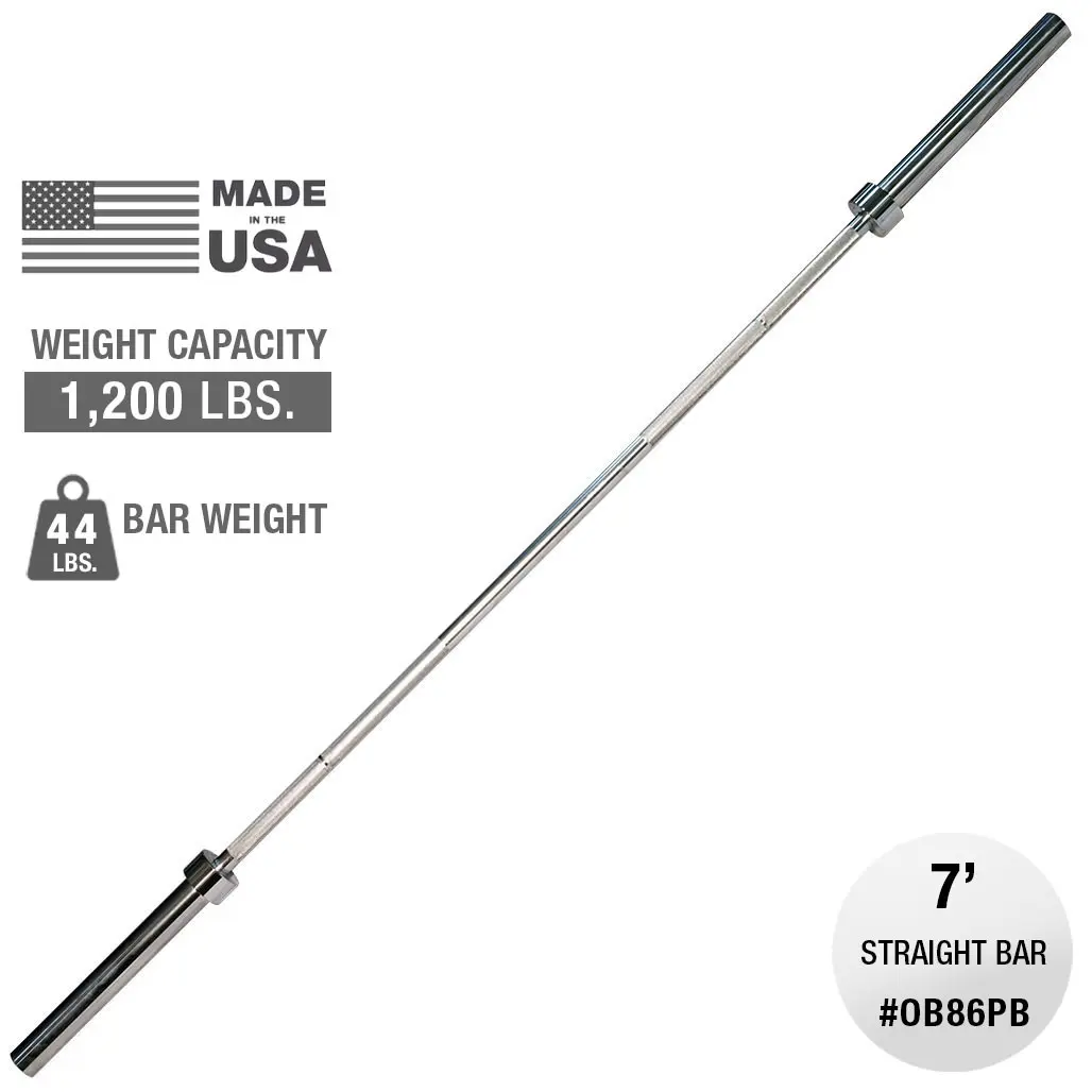 Made in the USA Standard Barbell - Weight Training Power Bar for Fitness Activities