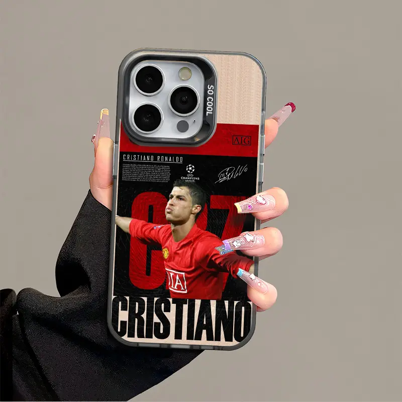 IPhone 17 Promax Ronaldo No.7 Phone Case Anti Drop Protective Case Suitable for iphone 16 15 14 13 12 11 XS Plus Acrylic Phone Case football