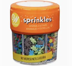 Wilton Animals & Stars Sprinkles Bright Baking Supplies 2.4 oz
