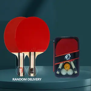Ping Pong Paddle Set for Beginners & Advanced Players, 2 Premium Quality Rackets + 3 Balls, Blue/ Sponge, Professional Tournament Use, Table Tennis Racket