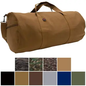 Tactical Canvas Duffle Bag 24" x 12" Camo Army Gym Recreational Travel Work