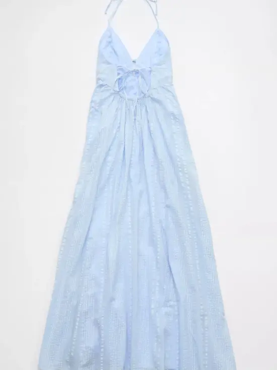 Aerie Seersucker Halter Maxi Dress Eyelet Blue Womenswear emma willis dress squibb - TikTok Shop Aerie Seersucker Halter Maxi Dress Eyelet Blue Womenswear emma willis dress squibb - TikTok Shop