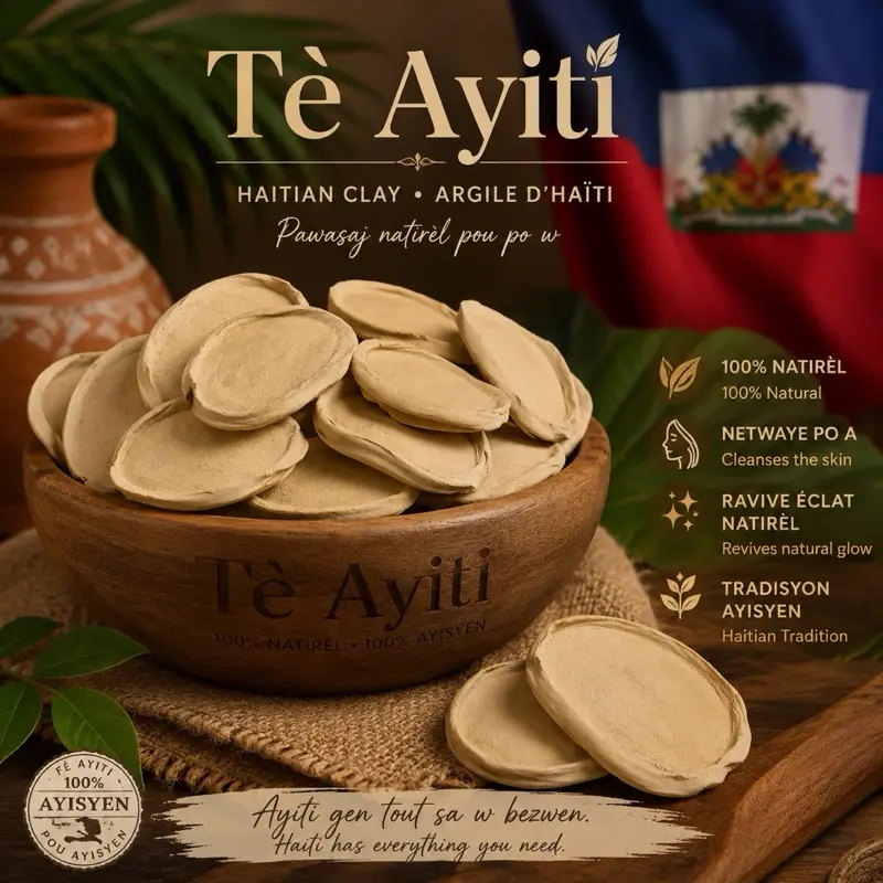 Haitian Clay Face Mask - Rejuvenating Skin Repair Mask with Salt Butter for Skincare, Natural
