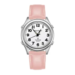 Ladies Talking Watch for Visually impaired with Large Numbers, American Voice, Nylon Strap, Self Setting, Gift for Blind or Elderly People