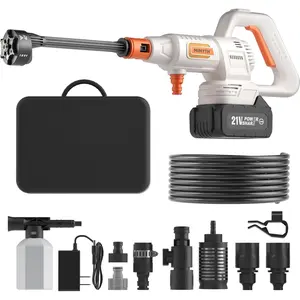 Pressure Washer; 1200PSI Brushless White Washer with Brushless Motor, 4.0Ah Battery&Charger, 6-in-1 Nozzle, 3 Screen; powerwasher for Cars/Yard