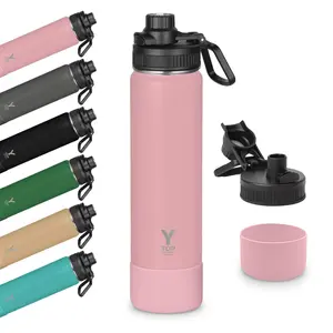 Y TOP 24oz Insulated Water Bottle Cup Holder Friendly, Leak Proof Spout Lid, Double Wall Insulation, Dishwasher Safe, Easy Clean Stainless Steel Water Bottle for Gym Kids Sports Travel School Hiking