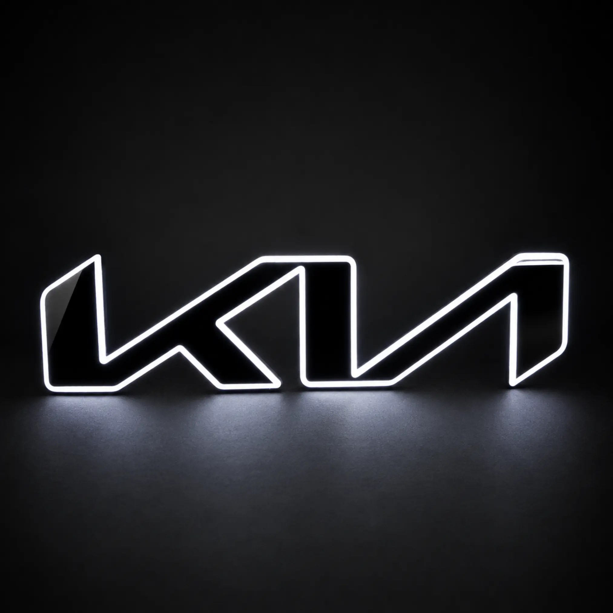 AutoJeweler LED Lighted Kia Radiator Grille Emblem - Car Accessories, Accessories for Car, Gloss Black Modern KN Logo, Illumination, Plug & Play