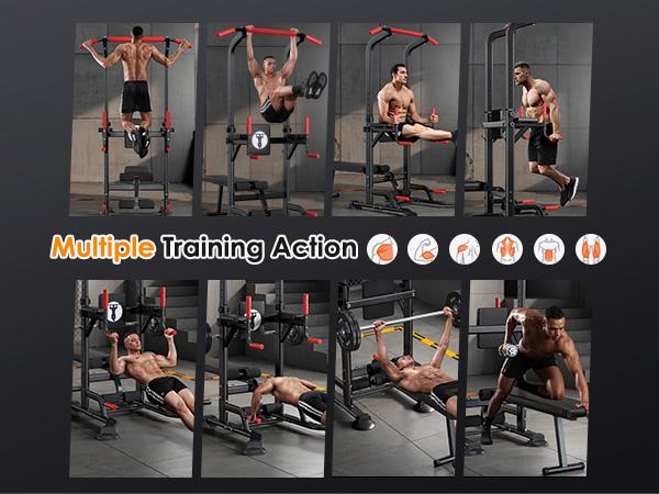 Soges Multi-function Pull Up Bar and Dip Station, Freestanding Power Tower with Folding Dumbbell Bench, Height Adjustable Pull Up Station for Home Gym, 330 LBS Weight Capacity, Full Body Strength Training Machine, Indoor Fitness Exercise Workout Equipment Soges Multi-function Pull Up Bar and Dip Station, Freestanding Power Tower with Folding Dumbbell Bench, Height Adjustable Pull Up Station for Home Gym, 330 LBS Weight Capacity, Full Body Strength Training Machine, Indoor Fitness Exercise Workout Equipment