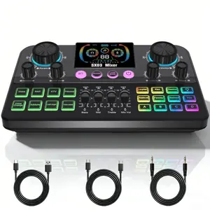 Sx03 Sound Card with 6 Reverb Modes, 4 Voice Effects, 6 Interactive Sounds, Custom Scenes, Dual 3.5mm Outputs, Digital Output