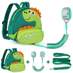 Toddler Anti-Lost Harness Backpack with Wrist Link & Leash, Mini Animal-Themed Baby Accessories, Backpack Leash Kid Stuff for 1-3 Years Old Boys
