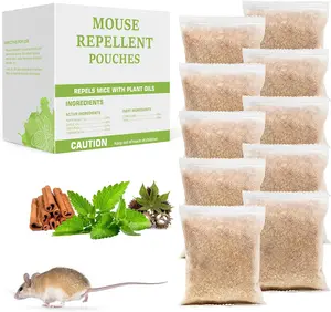 [Limited Time-Deal]Mouse Repellent Pouches, 10 Pack Peppermint Oil Mice Deterrent for Indoor Outdoor, Natural Repellent Keep Rodent Squirrel Spider Pests Repel Rats, Safe for Pets & Family
