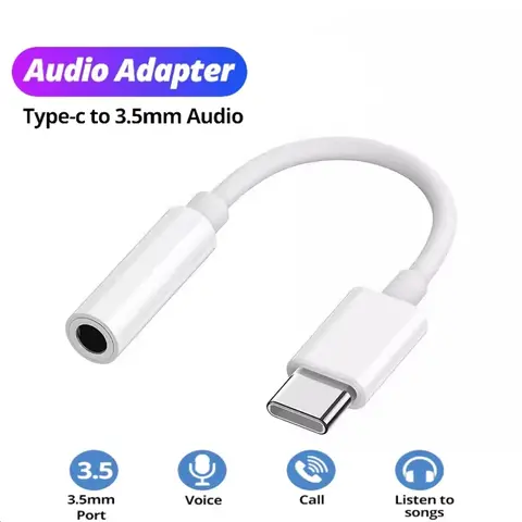 Lightning/USB Type-C to 3.5mm Jack Electronic Mobile Converter, Plug-and-Play Auxiliary Input Headphone Adapter, OTG Accessory for iPhone/USB-C Phones, Supports Music Playback & Voice Calls