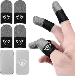 4 count Finger Sleeves Mobile Gaming Gloves,  Fiber  Controller Thumb Sleeve, Ultra Thin Seamless Touchscreen Thumb Sleeves Anti  Finger Cover Breathable  fit Tablet Devices