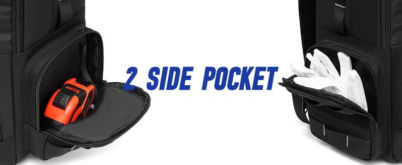 Tool Backpack Heavy Duty for Men - 3 Tool Pouches Work Tool Bag for Electrician Industrial Construction HVAC Techs Repairman, Large Space & Durable