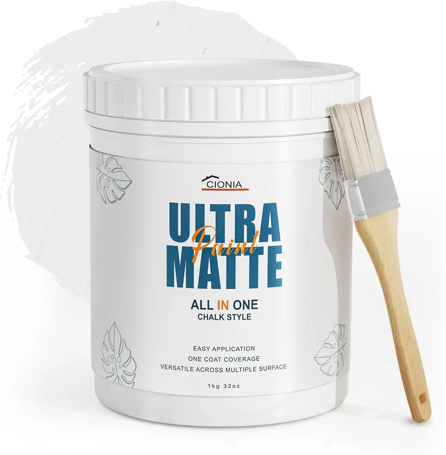 Ultra Matte Chalk Paint All-in-1 Set - Eco-Friendly Quick-Dry Formula for Furniture Decor, Home Improvement Crafts - Includes Primer, Topcoat, Brush, Includes Brush