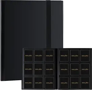 360 Pockets Upgraded Trading Card Binder, 9 Pocket Side Loading Card Collection Album, Black Card Holder Binder Book for Yugioh, MTG, TCG, Sports Football Baseball Collectible Trading Cards toploader collector Premium