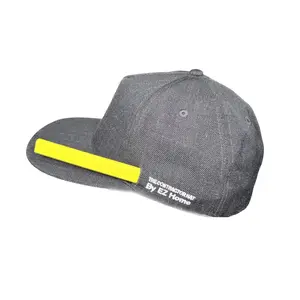 LED 2.0 Smart Cap Fitted, Unisex Contractor Hat with Secret Pocket & LED Light, Charcoal Grey/Light Grey, USB Rechargeable